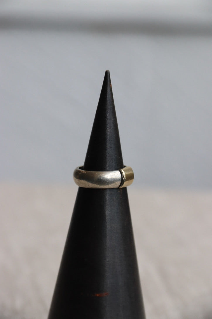Sterling Silver Ring with 18k Details