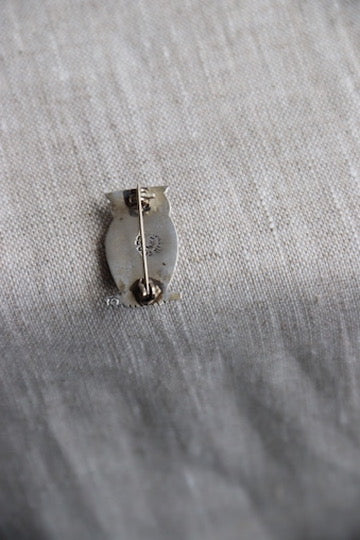 Sterling Silver Owl Pin with Mother of Pearl
