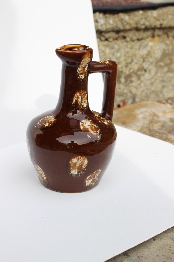 Leroux liquor brown ceramic pitcher