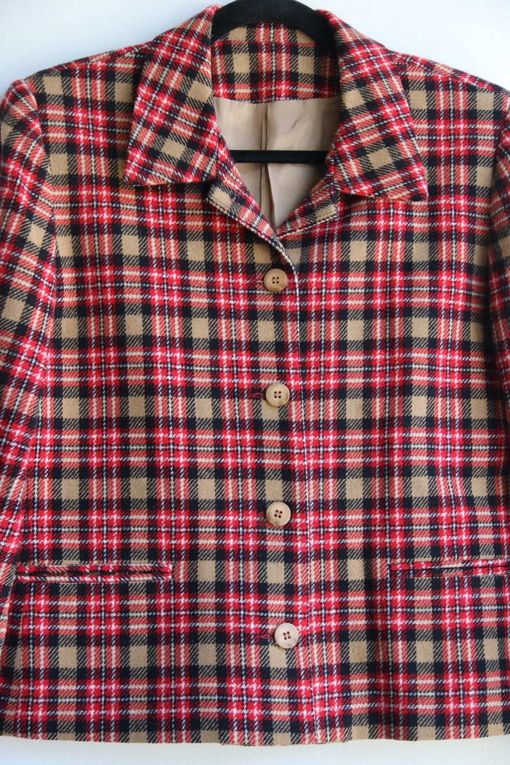 Vintage Wool Checkered Jacket