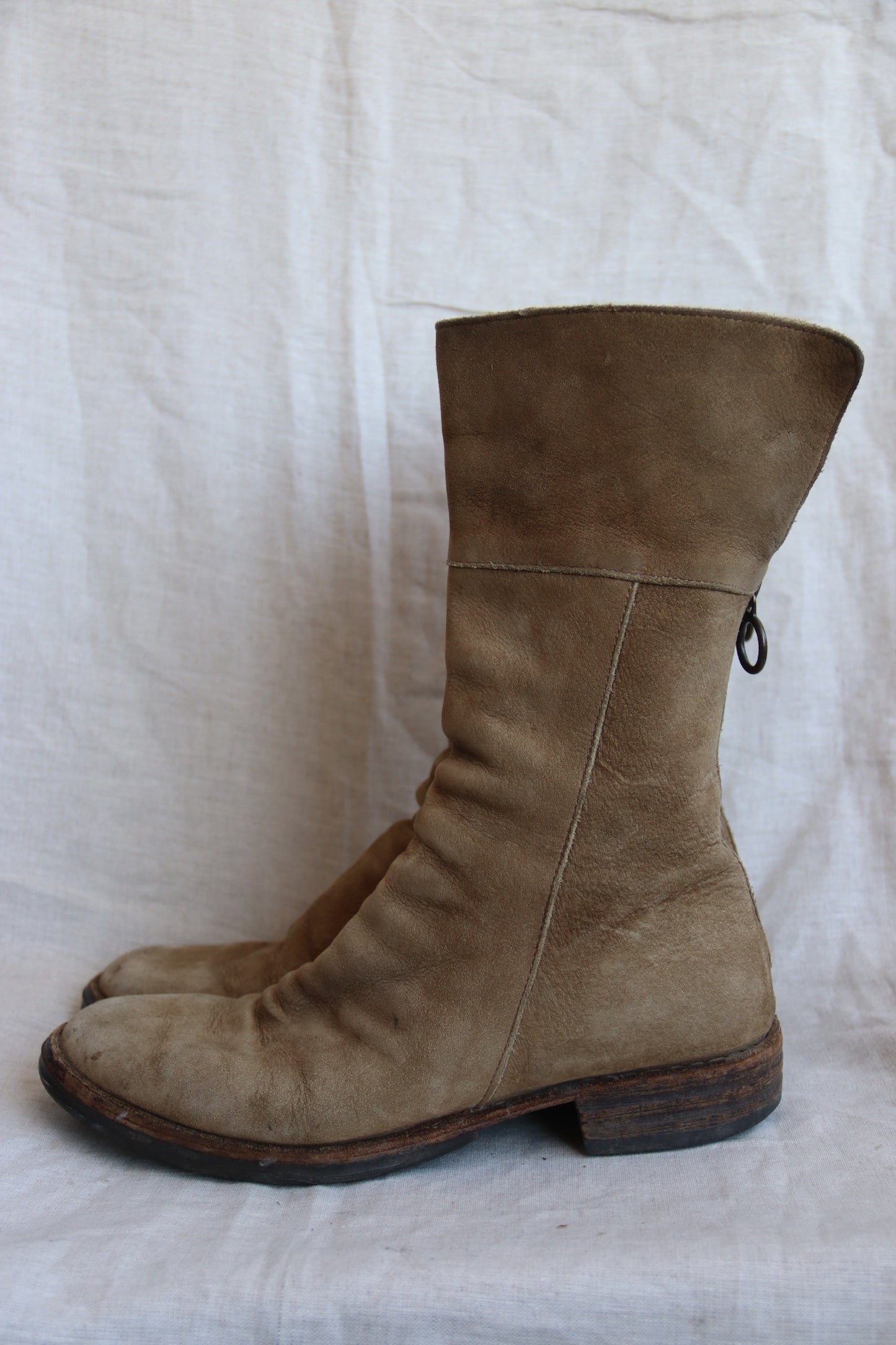 Fiorentini Baker Tan Suede Leather Zip Boots