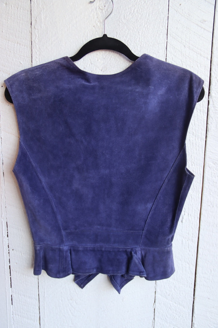 Vintage Purple Leather Top