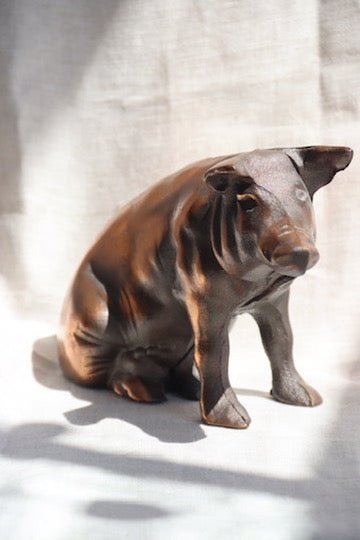 Large Cast Iron Copper Wash Piggybank