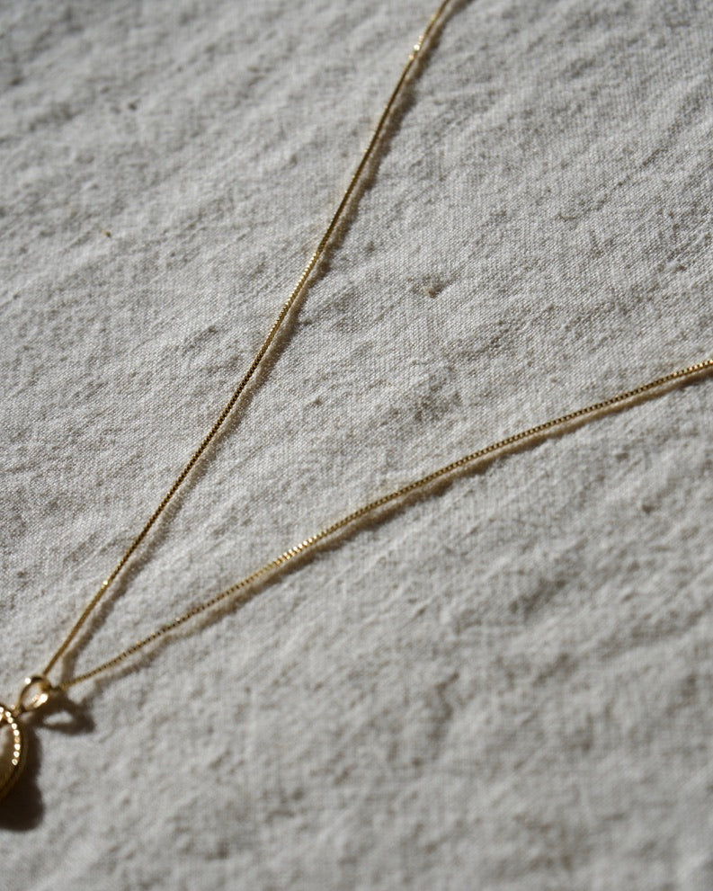 Pearl and Diamond Circle Drop Pendant on Sterling Chain Necklace - 10K