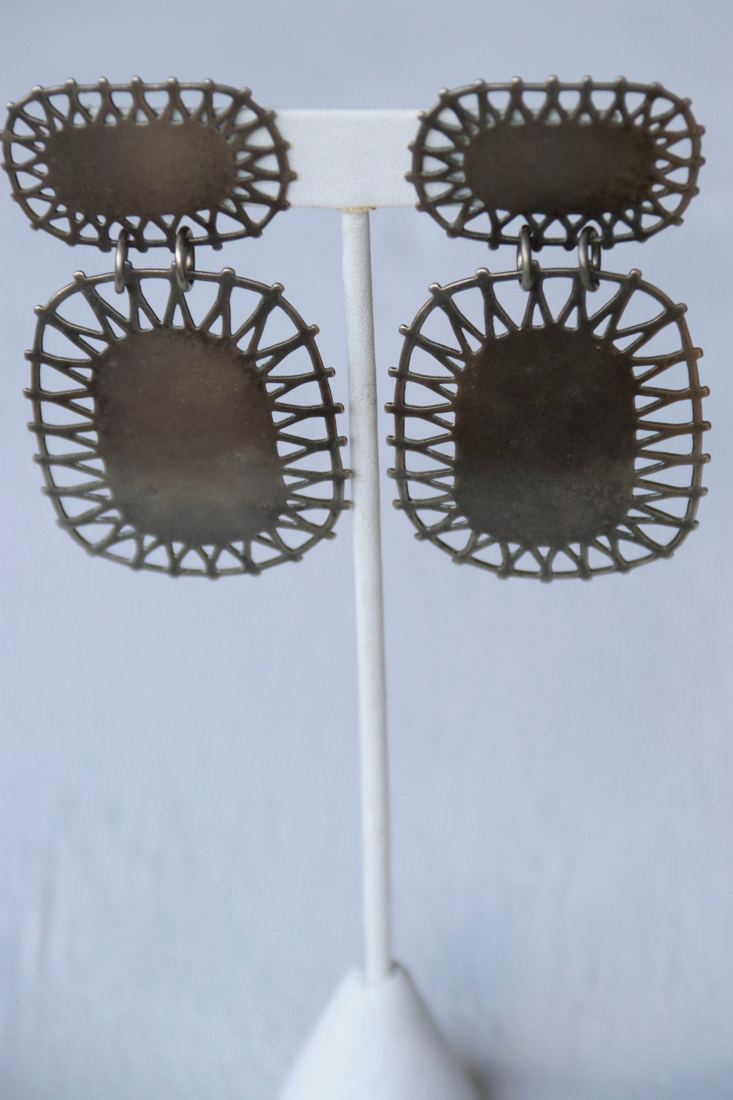 Artist Signed Metal Earrings
