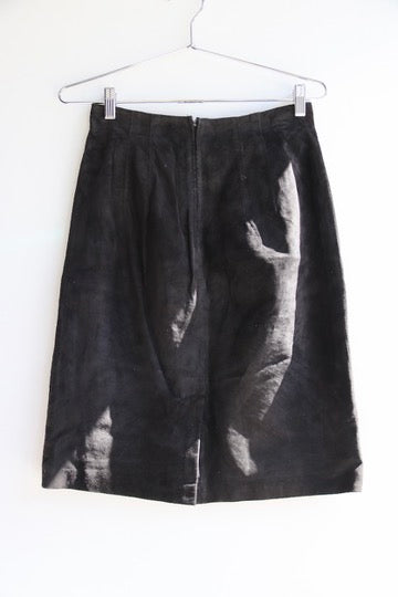 Lord & Taylor Black Leather Skirt