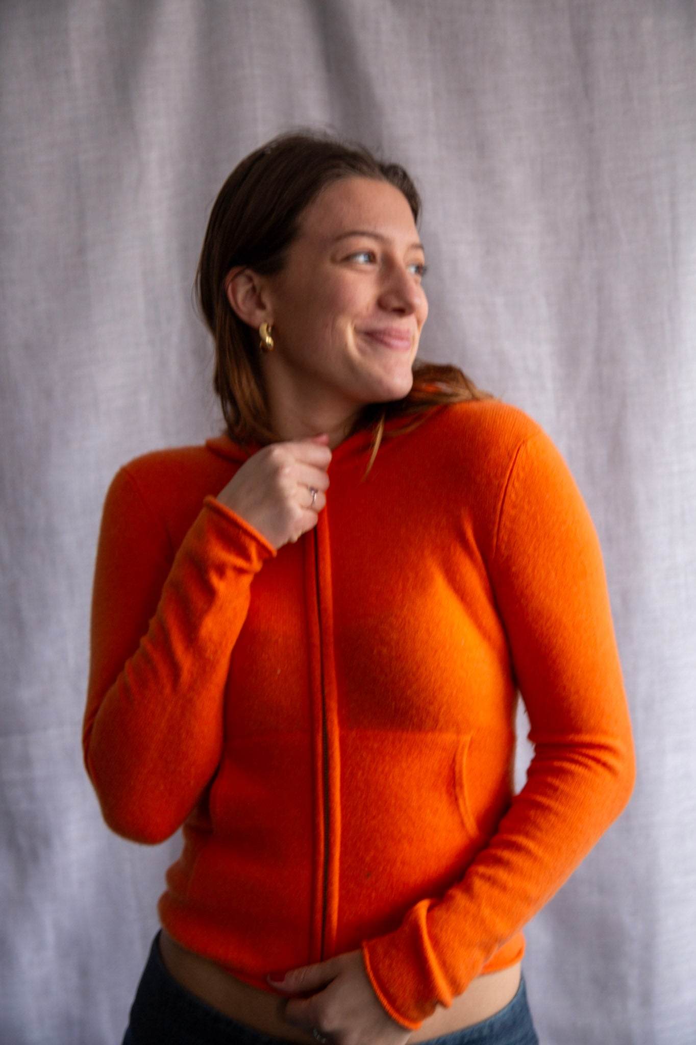 Vince Cashmere Zip Up Hoodie Sweaters