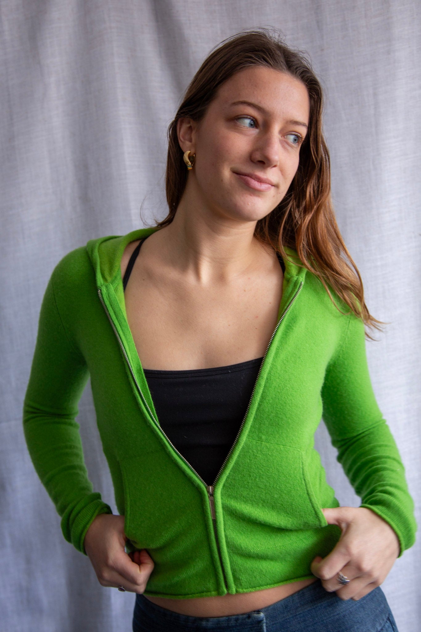 Vince Cashmere Zip Up Hoodie Sweaters