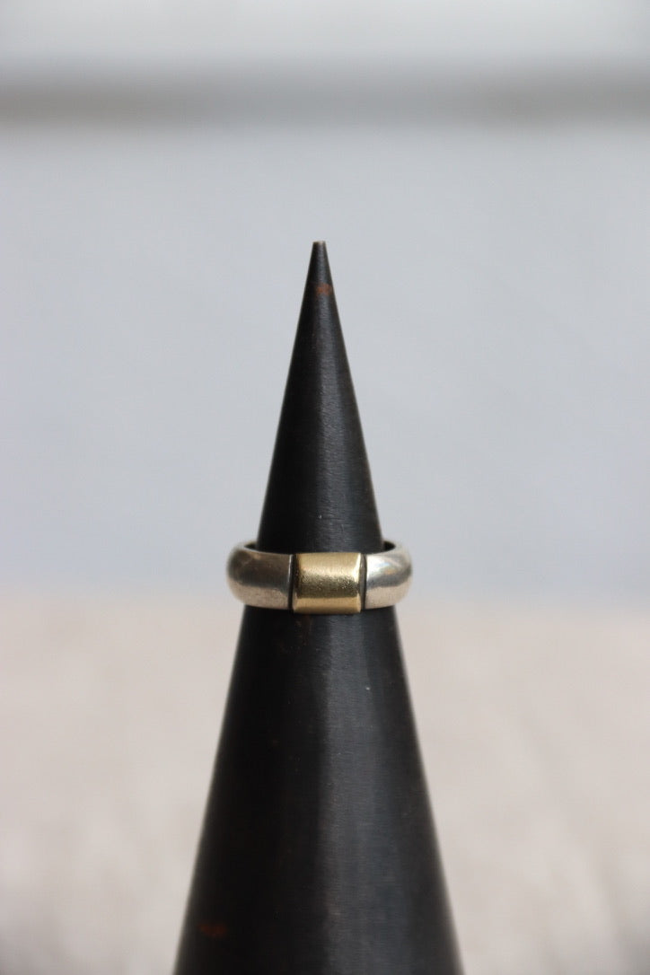 Sterling Silver Ring with 18k Details