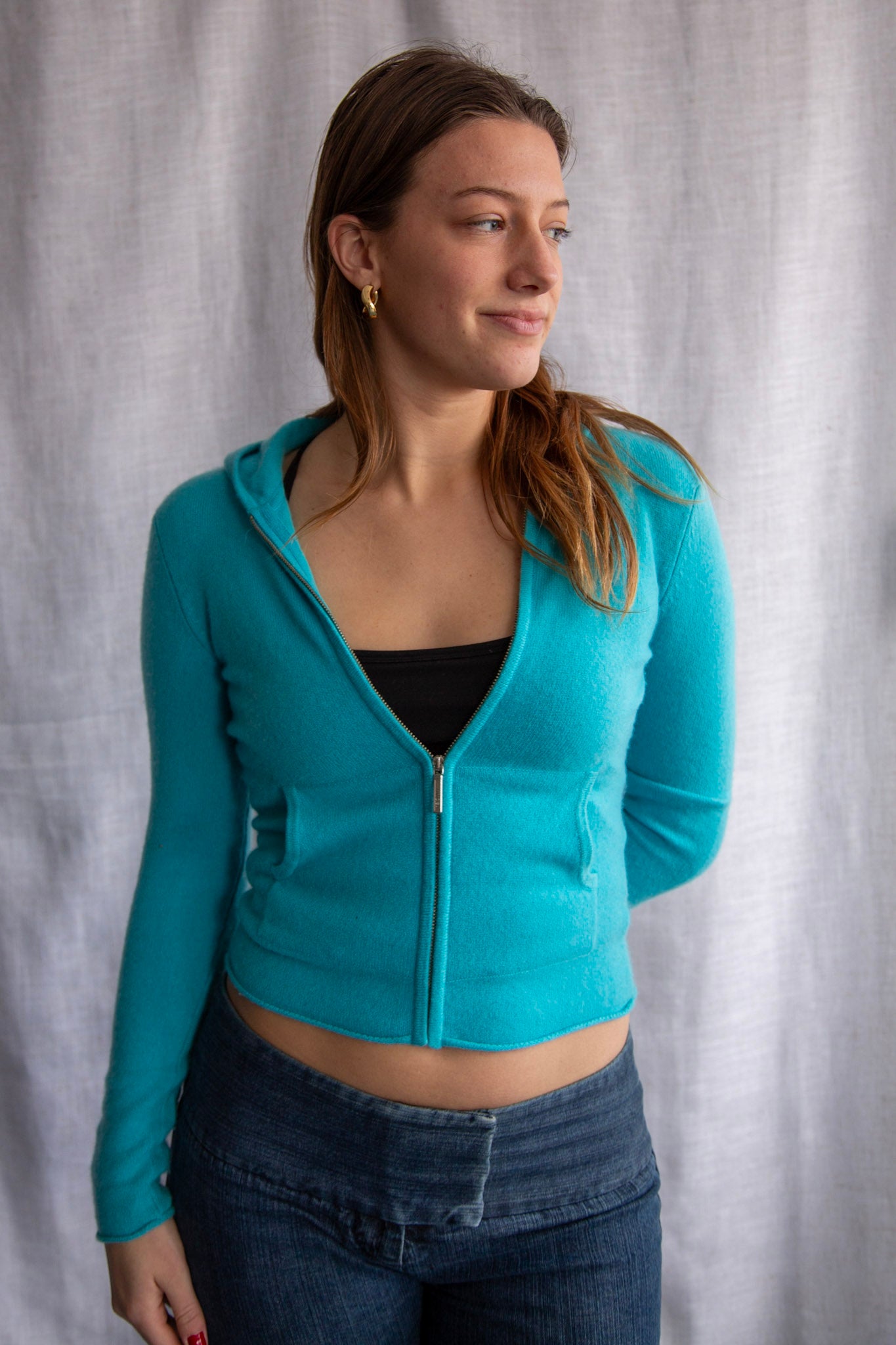 Vince Cashmere Zip Up Hoodie Sweaters