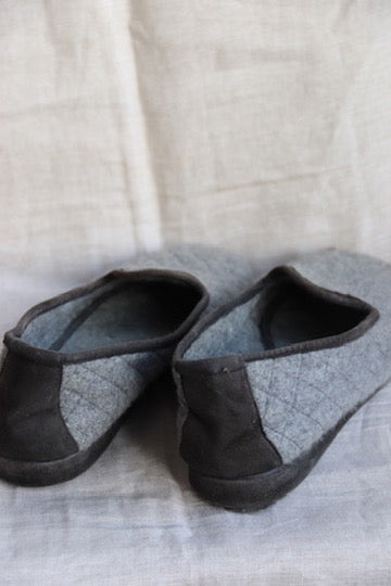 Loro Piana Grey Cashmere Slippers