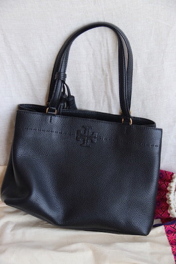 Tori Burch Black Leather Bag with Tassle