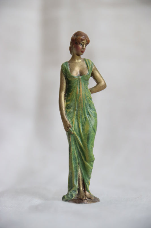 Miniature Painted Sculpture of Woman
