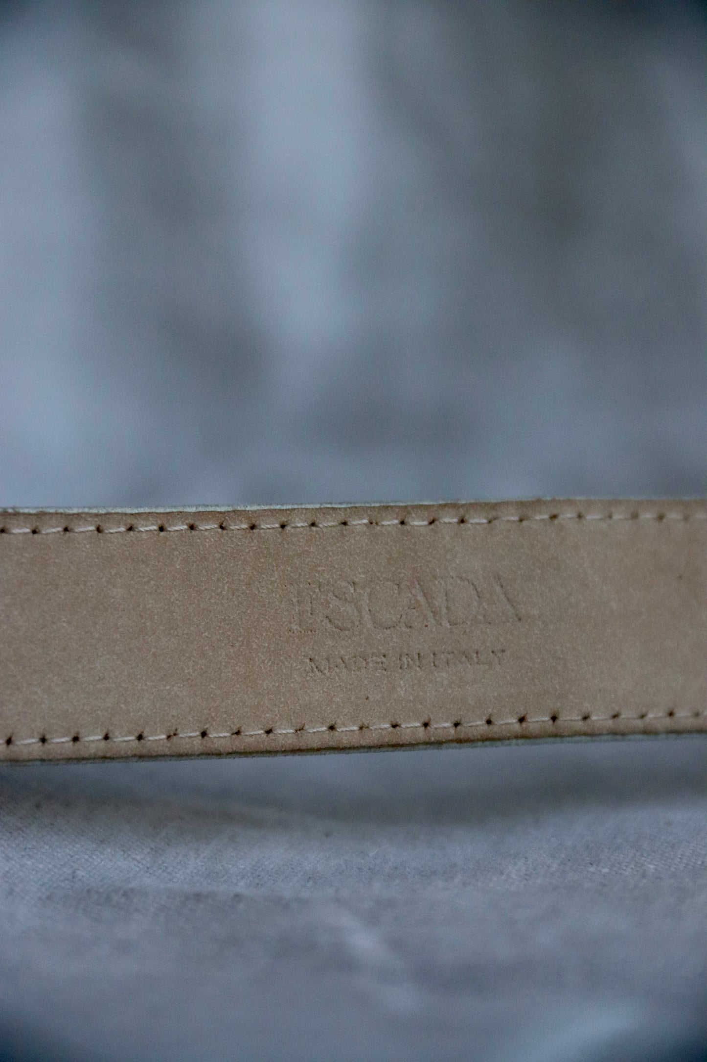 Vintage Escada Mint Green Grey Suede Belt - 36