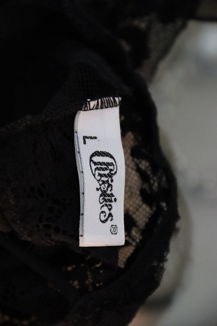Vintage Christies Black Lingerie Top