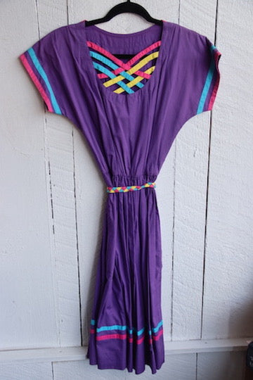 Vintage 90s Purple Rope Dress