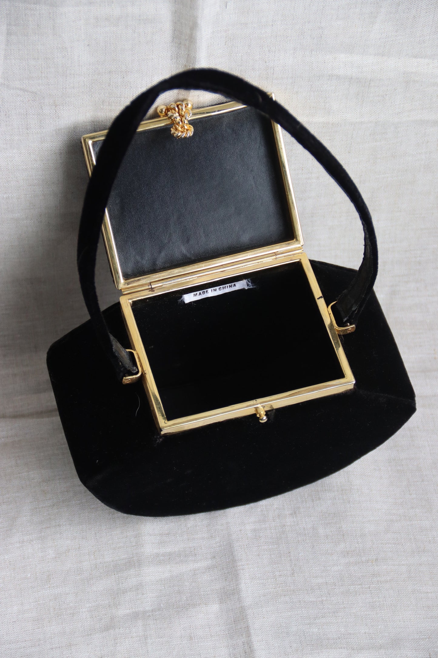 Black Velvet Hardshell Purse