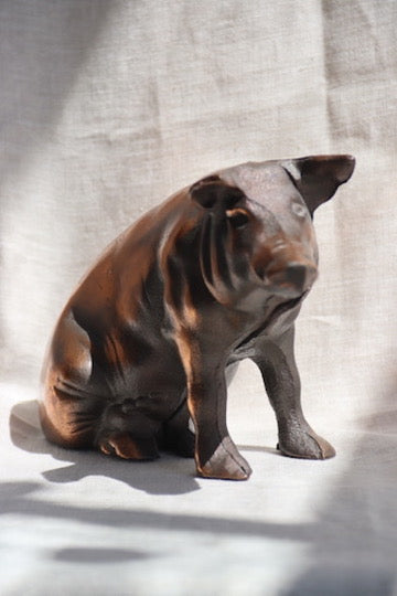 Large Cast Iron Copper Wash Piggybank