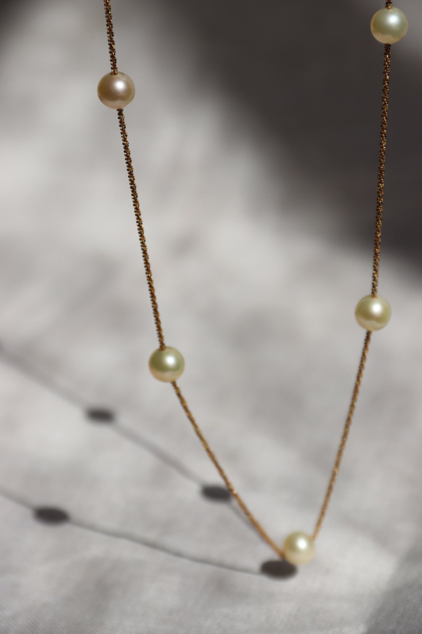 14K Milor Italian Pearl Station Necklace
