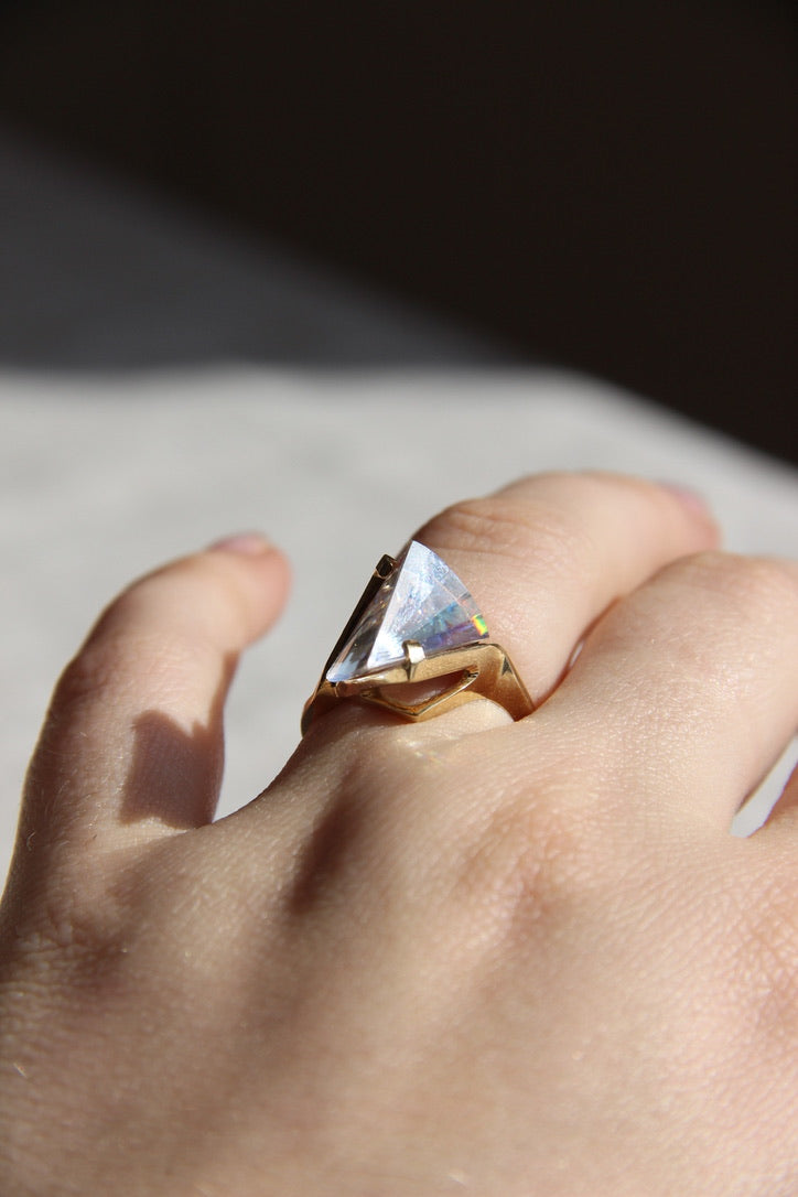 Fantasy Cut Cubic Zirconia Ring - 10K
