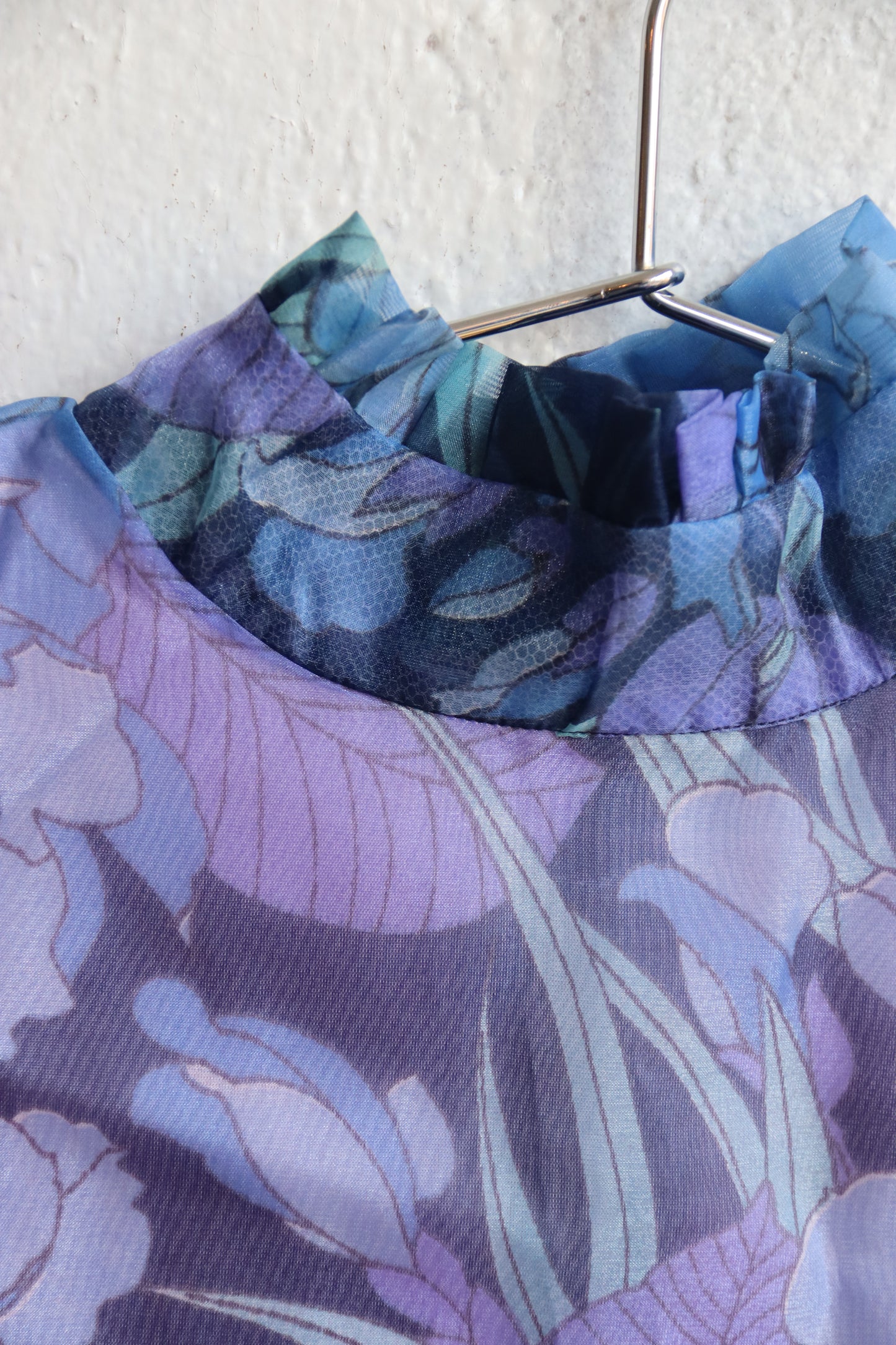 Vintage Handmade Blue Floral Top