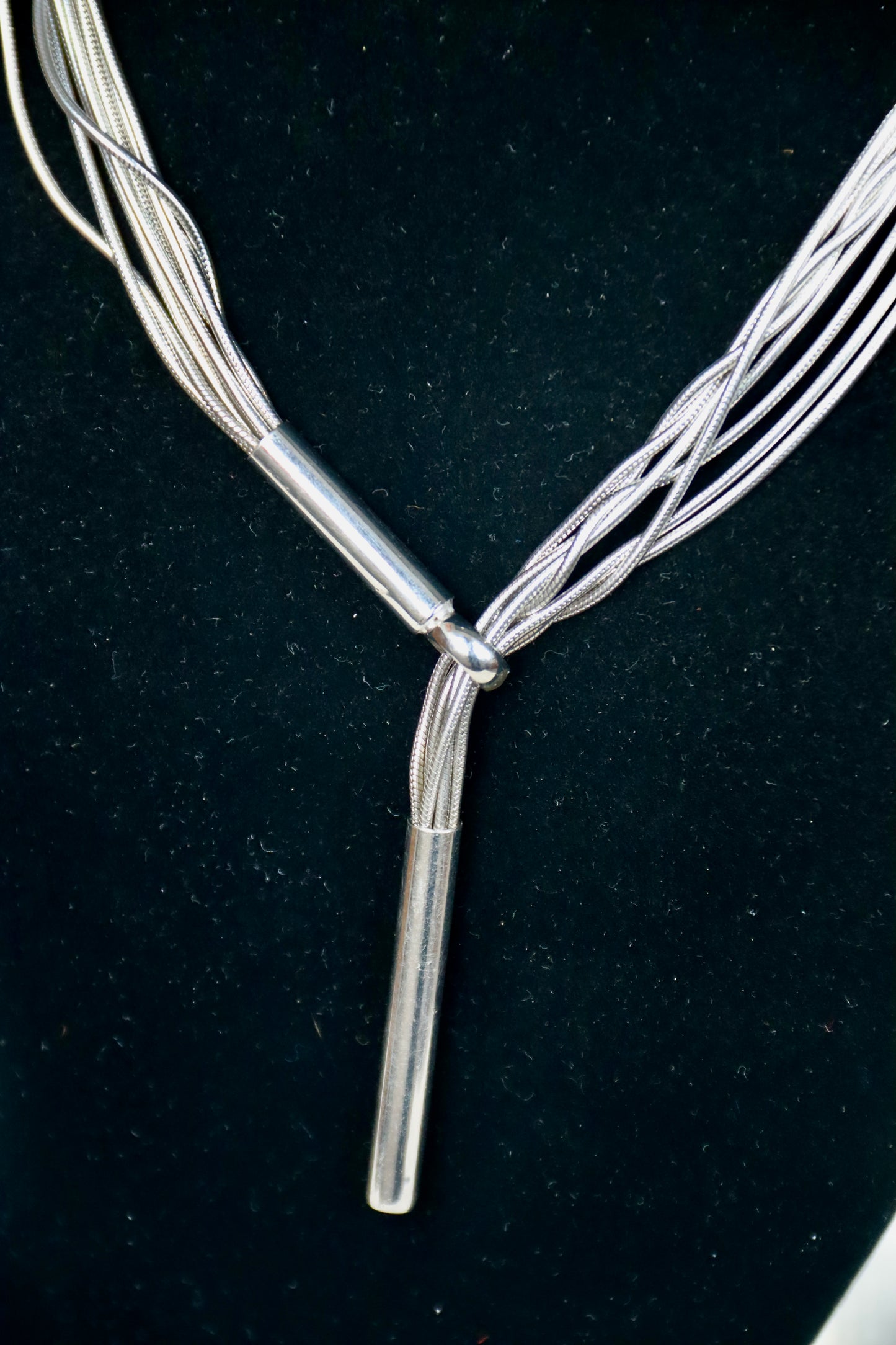 Han Italy Silver lariat necklace