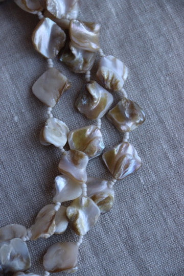 Mother of Pearl Multi Strand Beaded Necklace