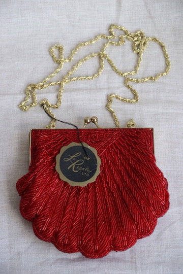 Vintage La Regale Red Beaded Purse