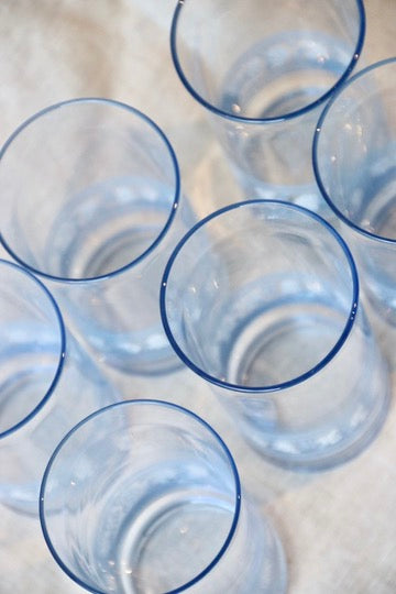 Set of 6 Libbey Blue Floral Glasses