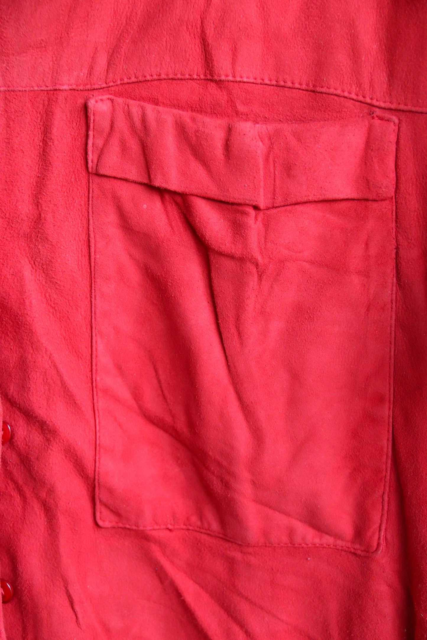 Vintage Vakko Red Suede Leather Top