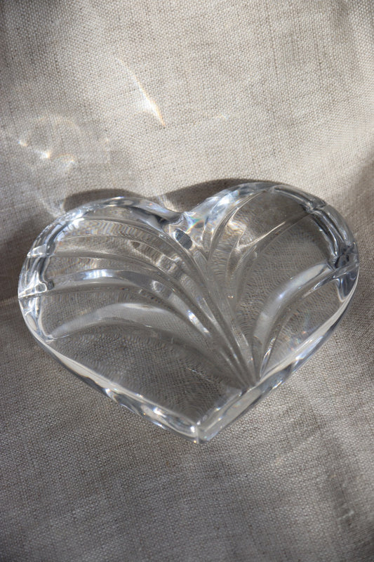 Swirled Heart Crystal Paperweight