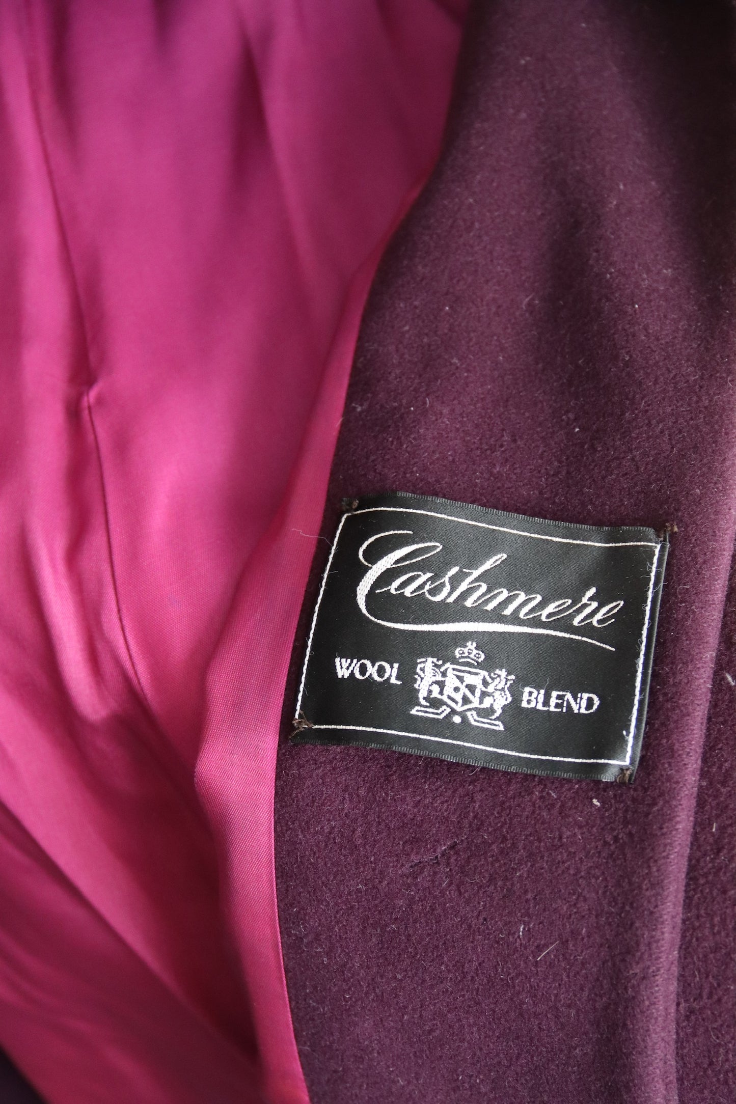 Vintage Searle Purple Cashmere Wool Coat - as is