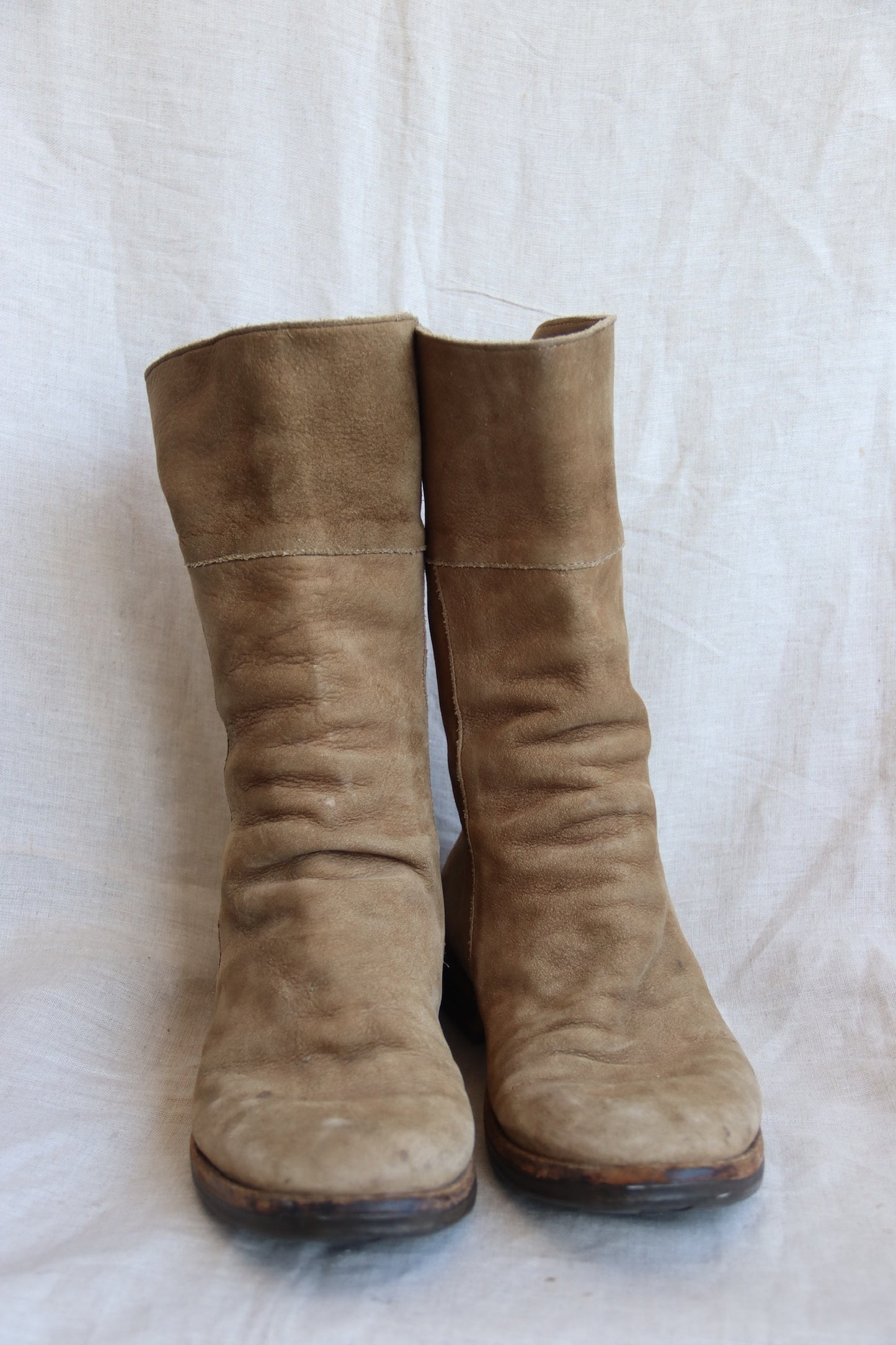 Fiorentini Baker Tan Suede Leather Zip Boots