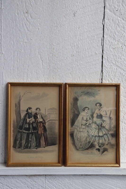 Set of Two Small Framed Fashion Prints