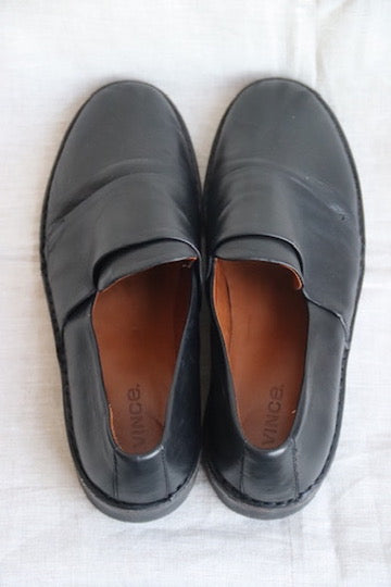 Vince Black Leather Loafers - 10