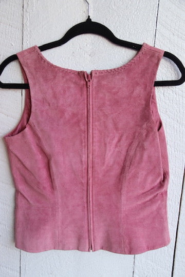 Boston Proper Mauve Pink Leather Top