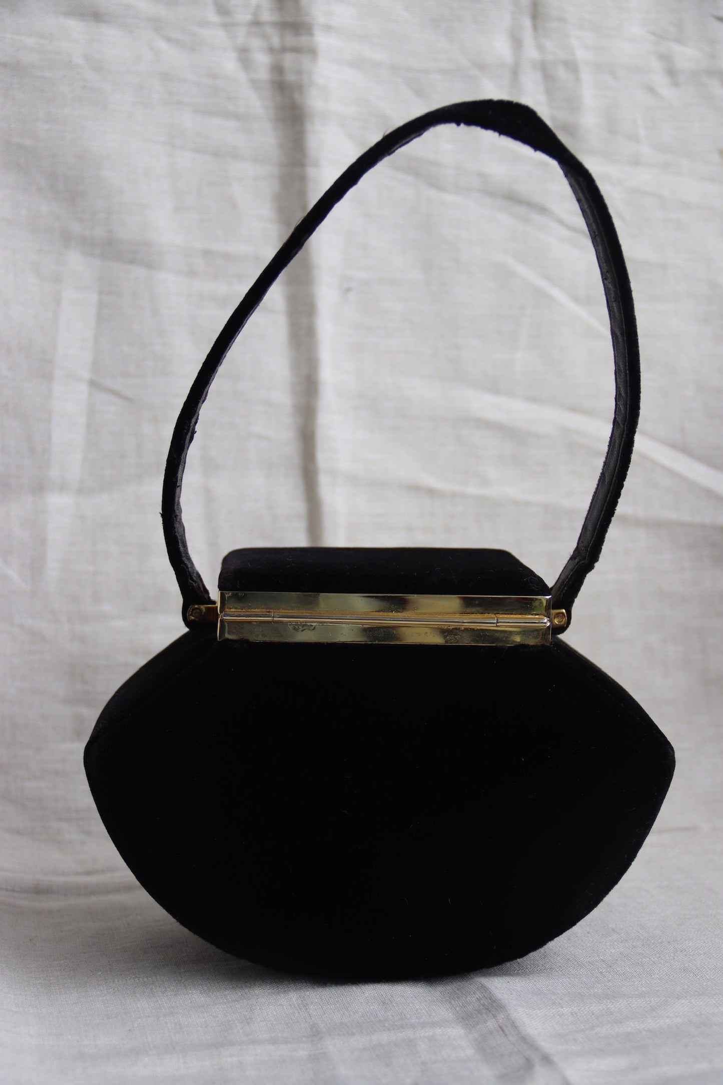 Black Velvet Hardshell Purse