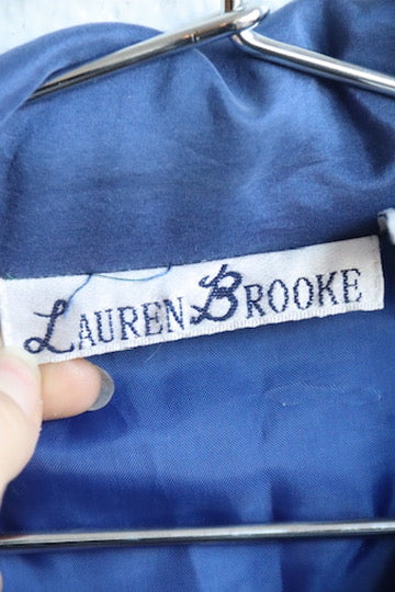 Lauren Brooke 100% Silk Blue Coat