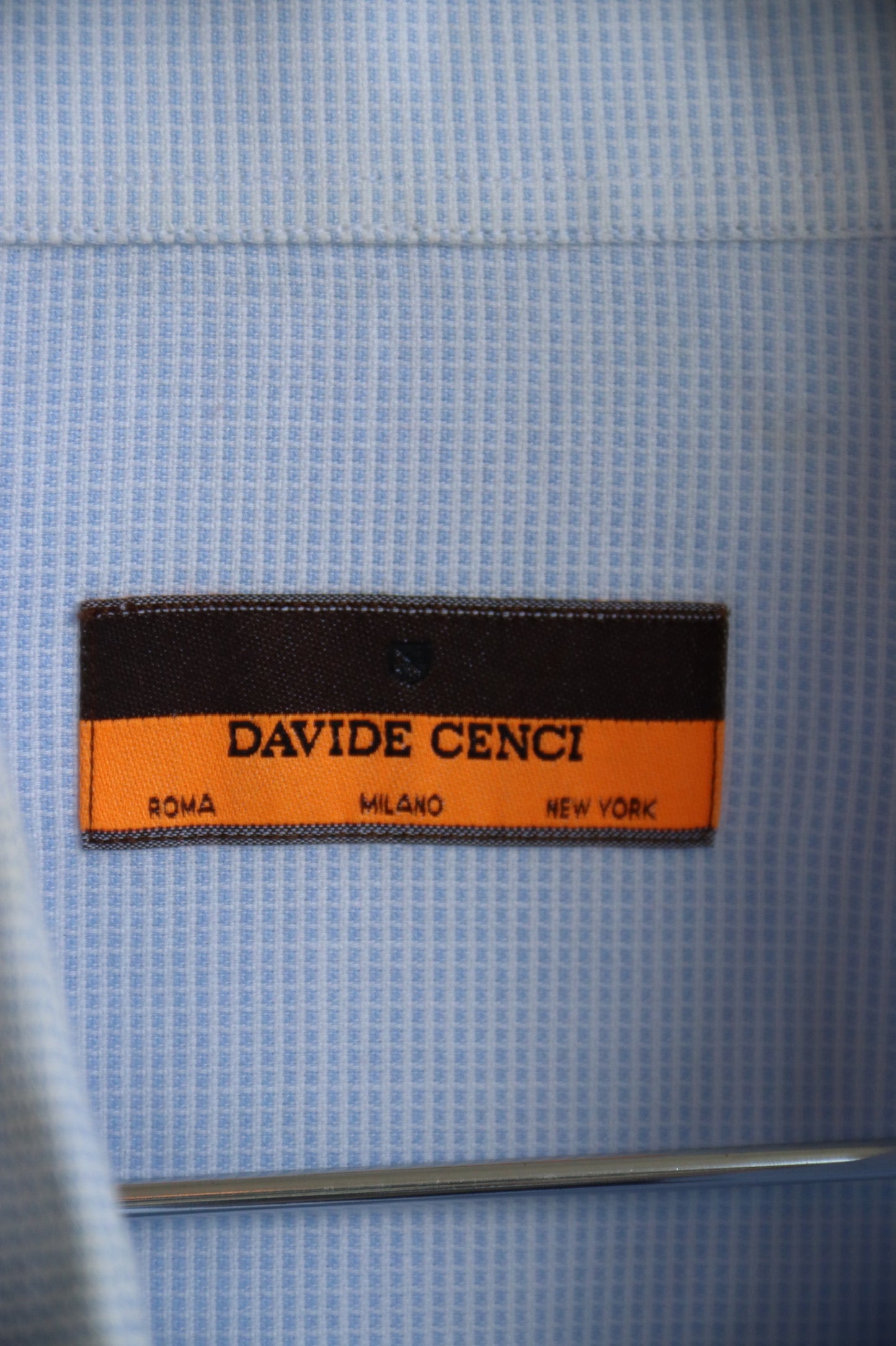Davide Cenci Mens Blue Button Down Shirt