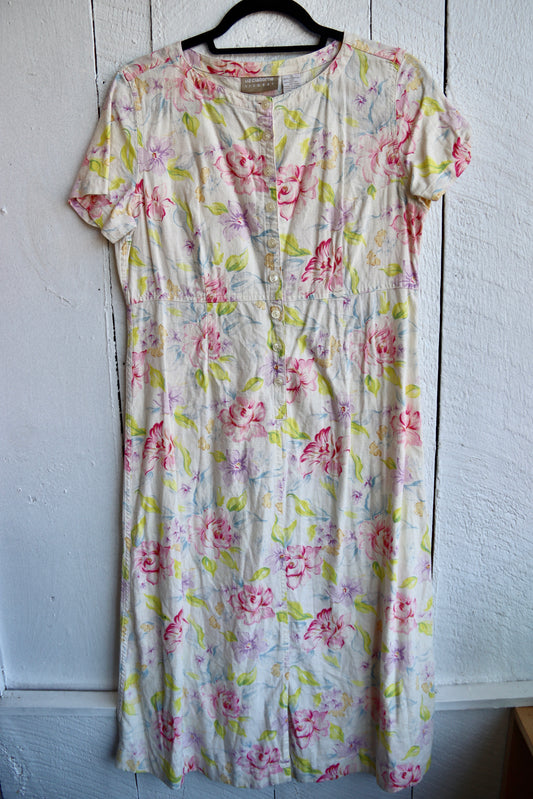 Liz Claiborne Lizwear Floral Linen Dress
