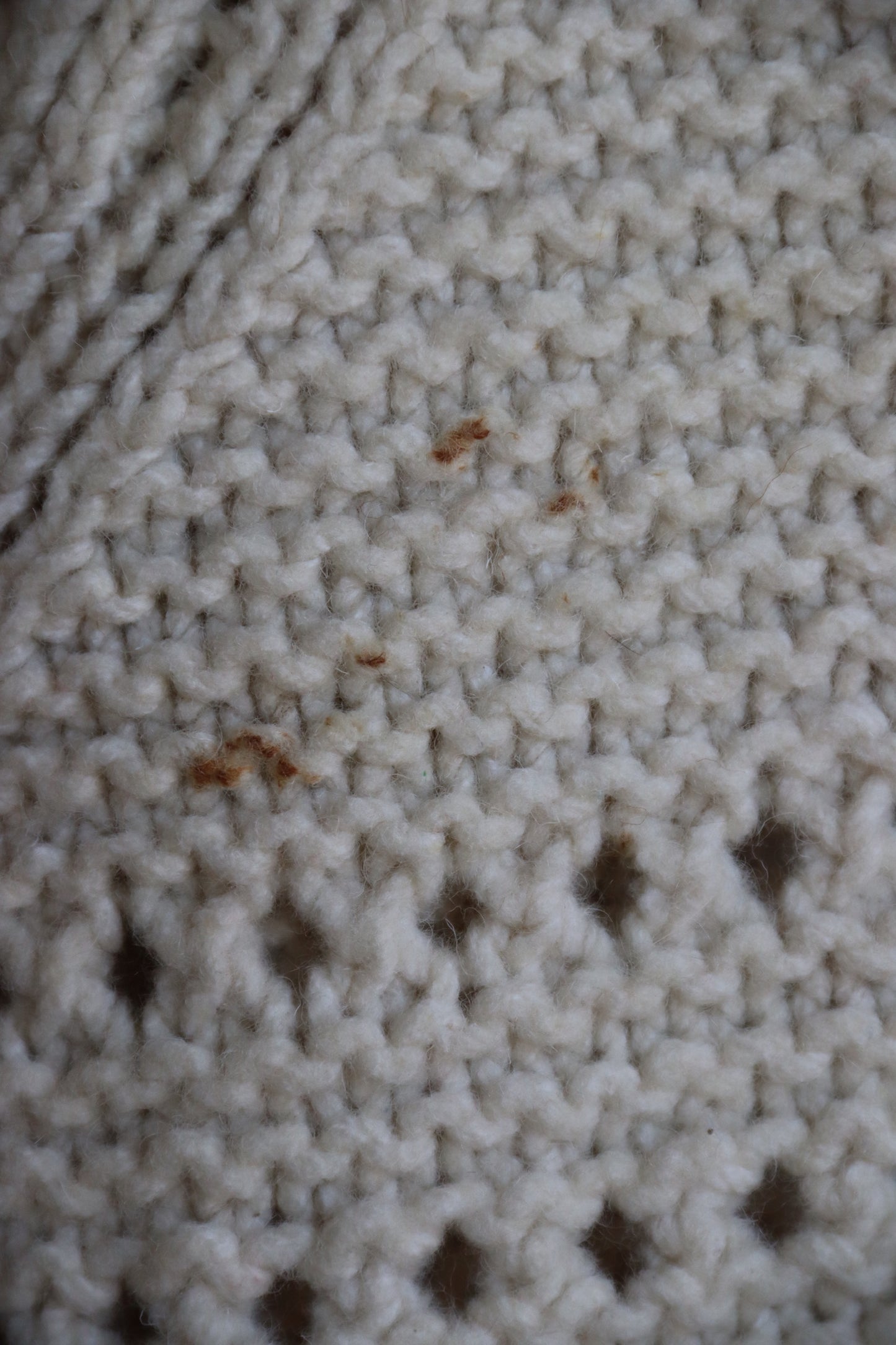 Vintage White Knit Long Sweater - as is