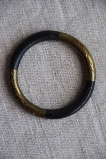 Bone Bangle with Brass Plating