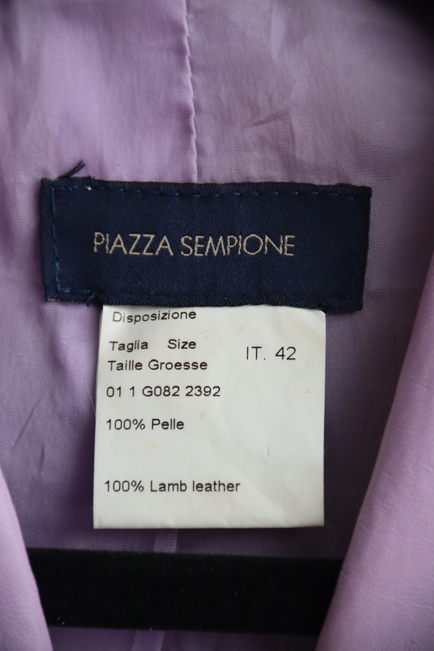 Vintage Piazza Siempone Lavender Purple Leather Jacket