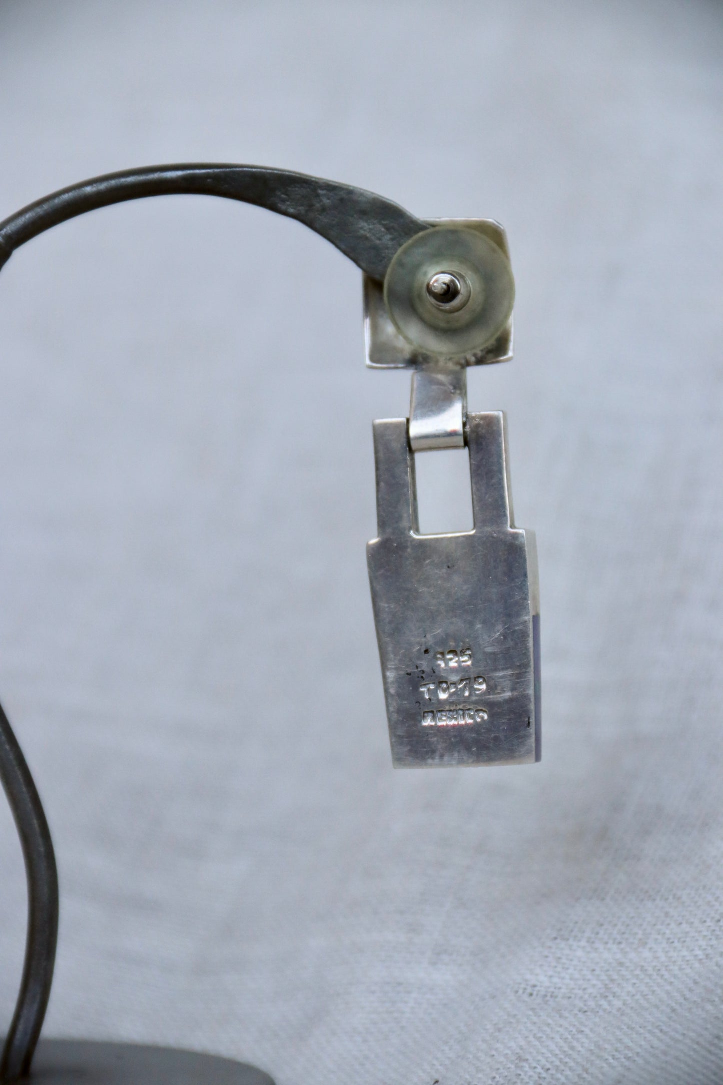 sterling silver inlay square drop earrings