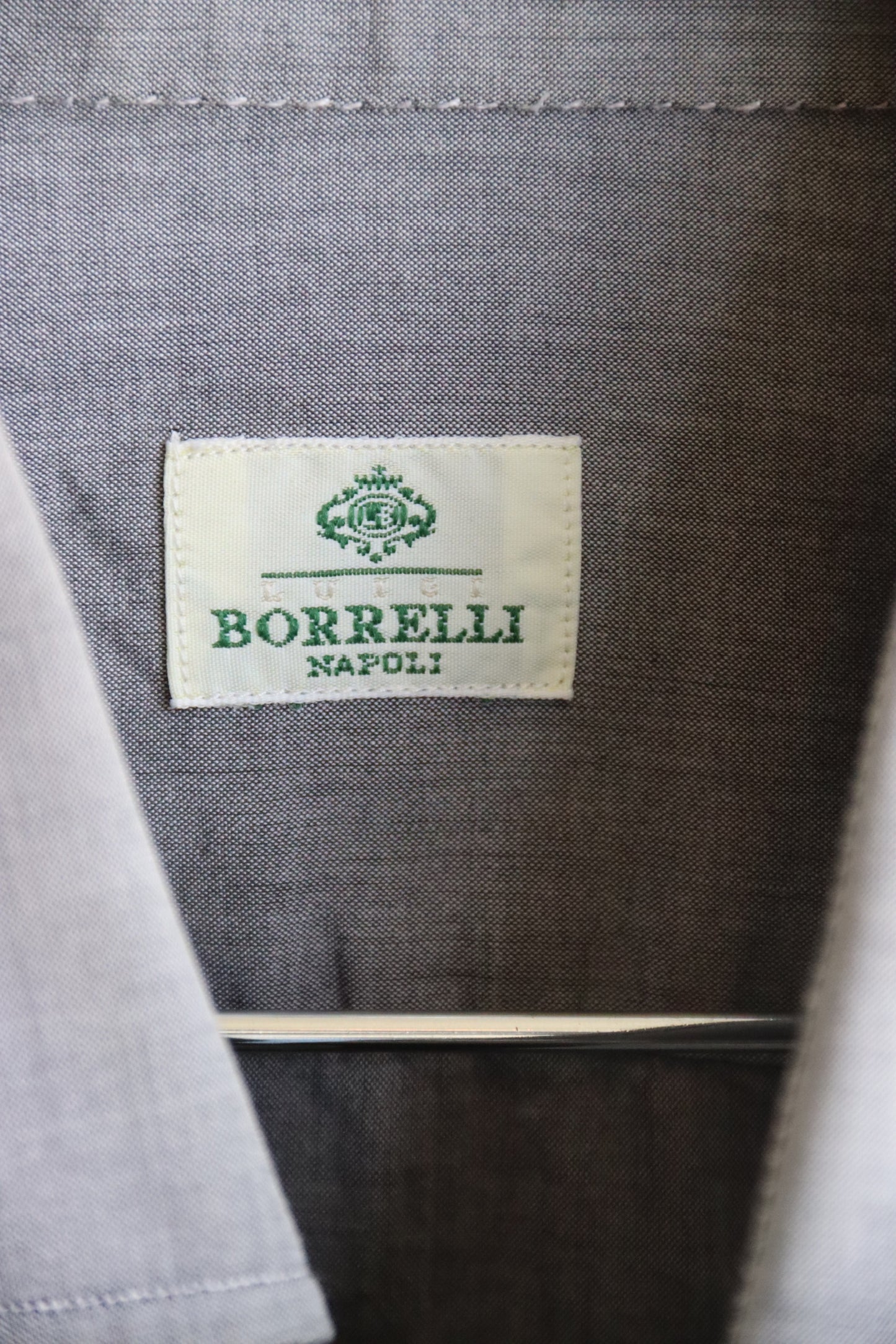 Borrelli Napoli Mens Grey Button Down Shirt