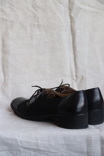 Salvatore Ferragamo Black Nylon Mesh Oxfords - 10