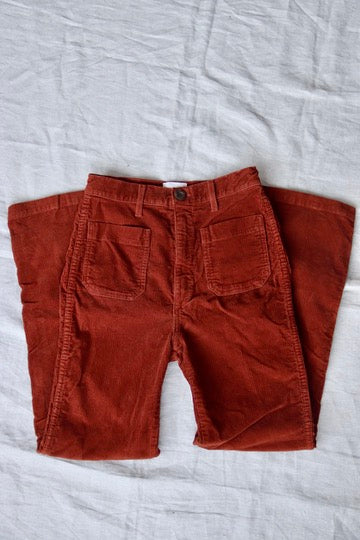 Doen Burnt Orange Corduroy Jean Pants