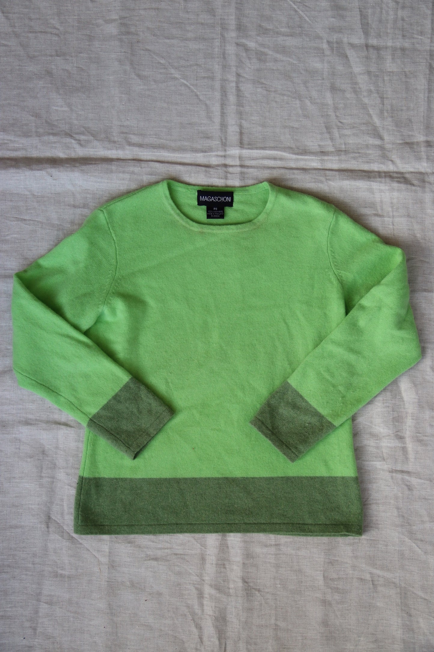 Magaschoni Electric Green Cashmere Sweater