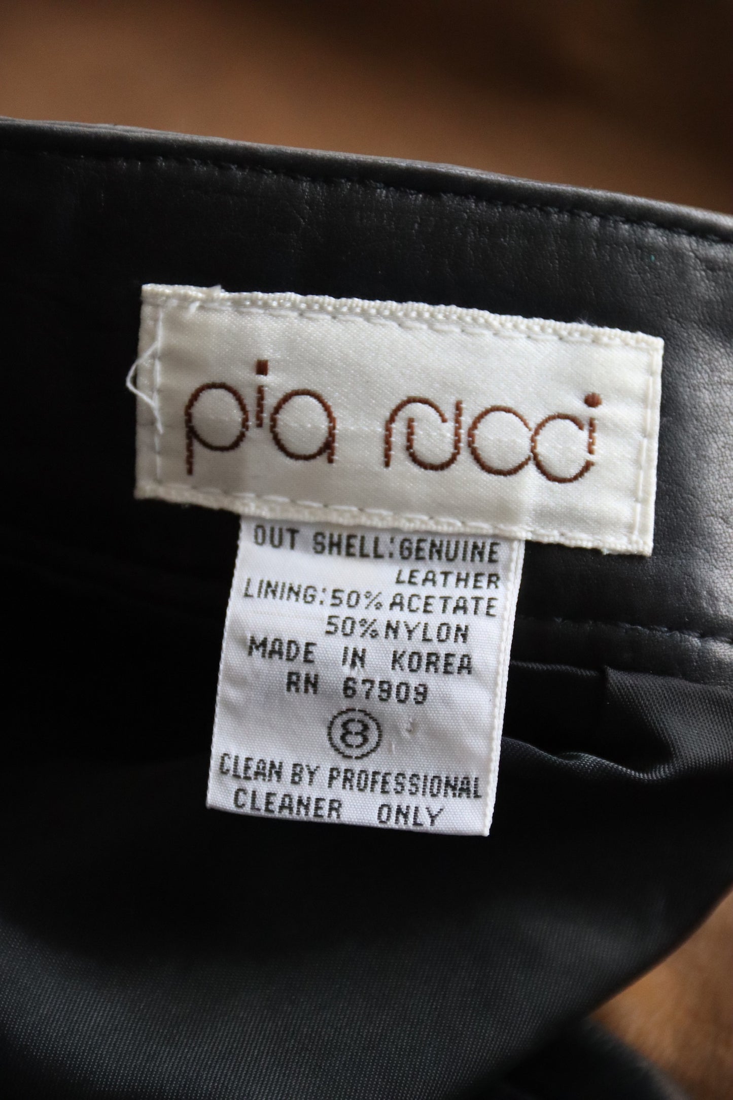 Vintage Pia Rucci Black Leather Skirt