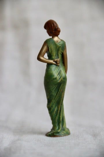 Miniature Painted Sculpture of Woman